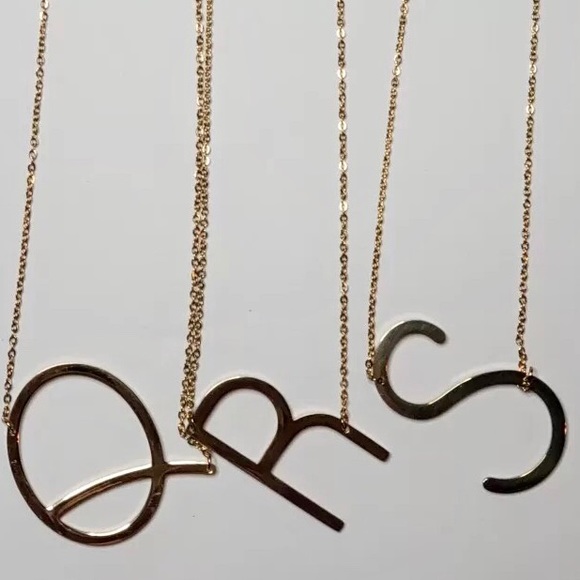 Gold Initial Pendant Necklace Letters A-Z - Picture 7 of 8